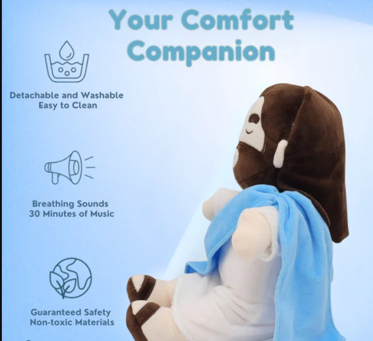 Gentle Jesus™ Breathing Plush – Calm Anxiety & Sleep Better