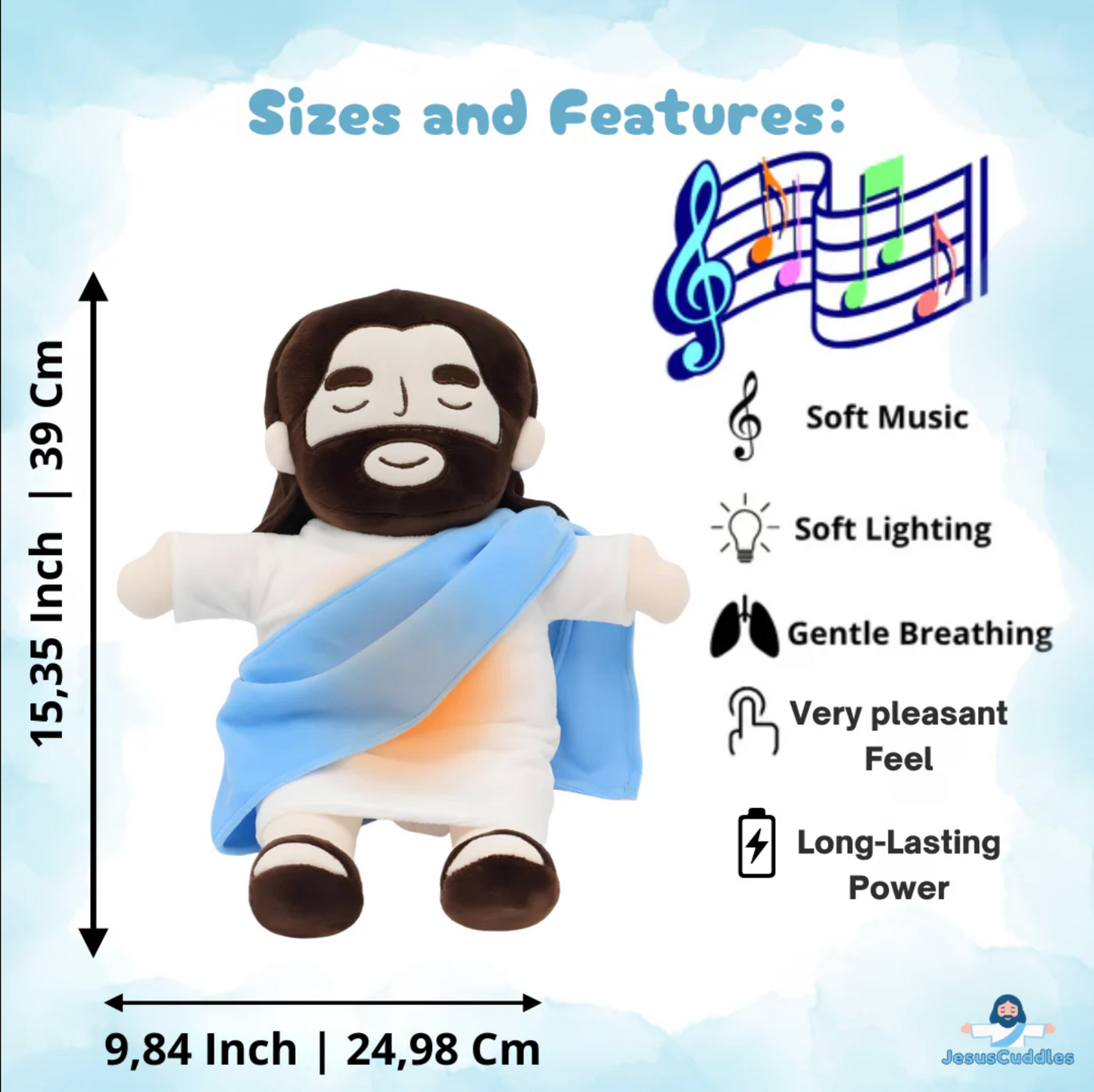 Gentle Jesus™ Breathing Plush – Calm Anxiety & Sleep Better