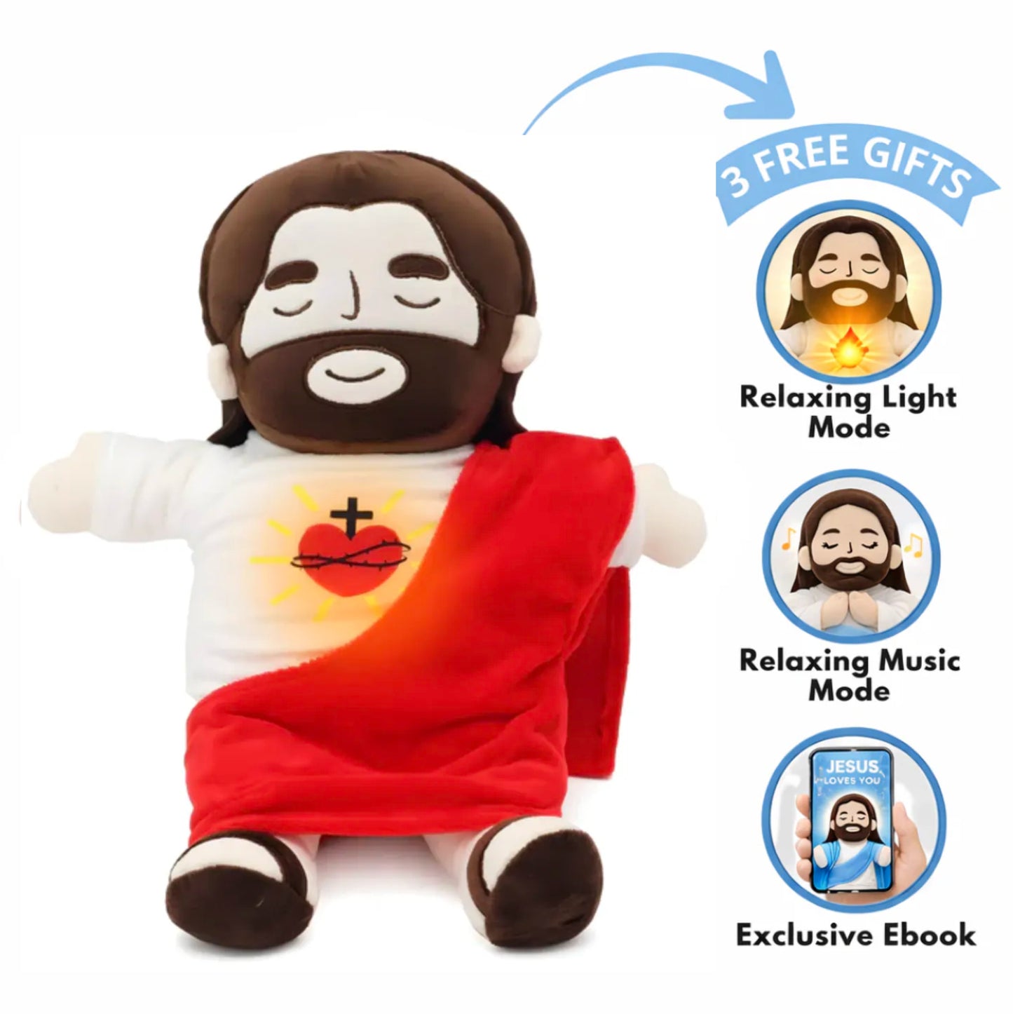 Gentle Jesus™ Breathing Plush – Calm Anxiety & Sleep Better